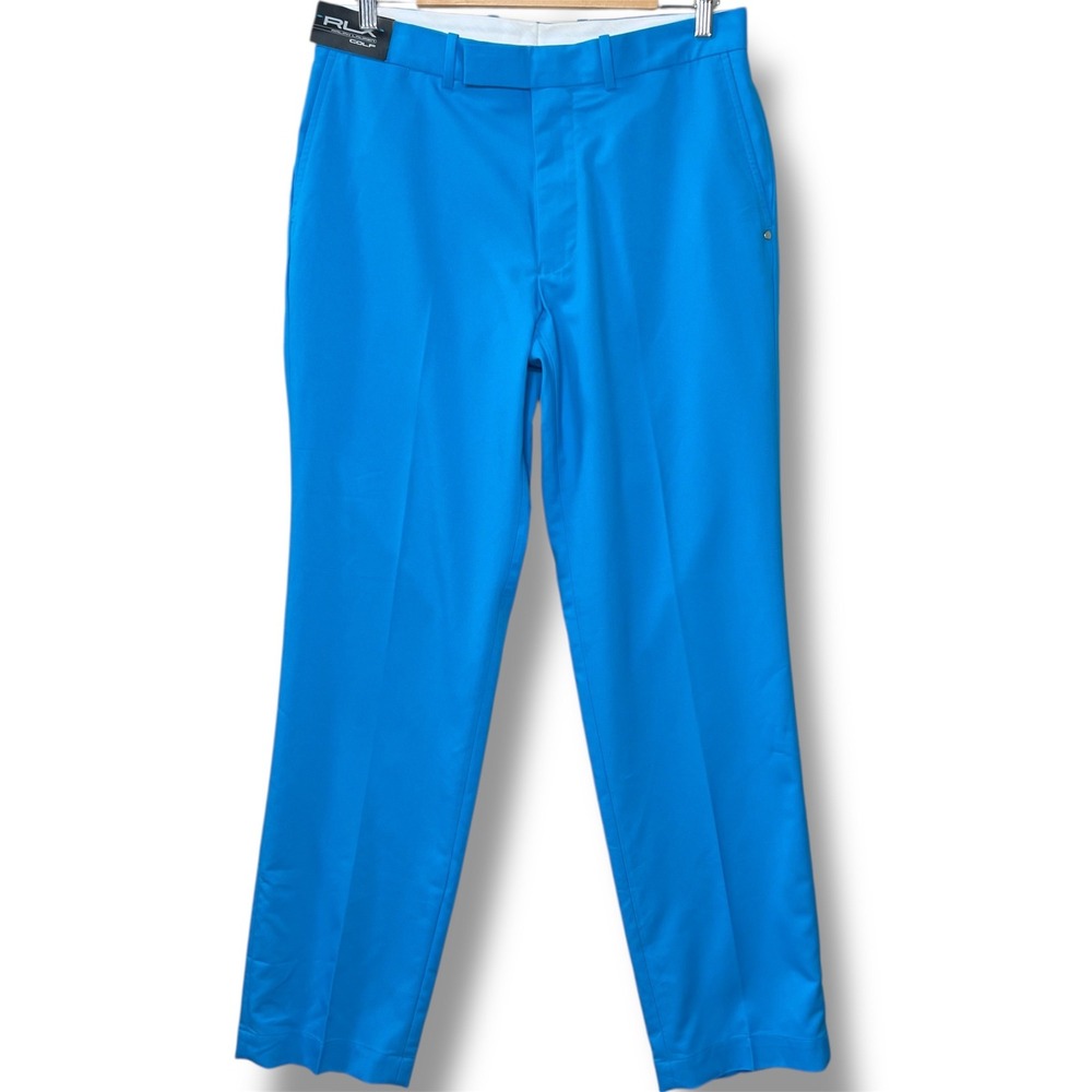 RLX Ralph Lauren Golf Pants Mens 32x32 Aqua Blue Flat Front Athletic Performance